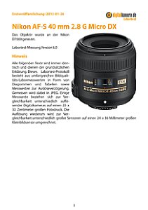 Nikon AF-S 40 mm 2.8 G Micro DX mit D7000 Labortest, Seite 1 [Foto: MediaNord]