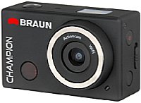 Die Braun Champion im üblichen, kompakten Actioncam-Design bietet 1080p30-Videoauflösung und ein 120-Grad-Objektiv. [Braun]