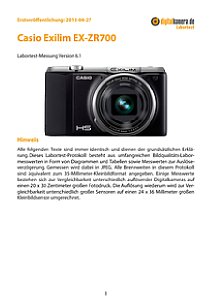 Casio Exilim EX-ZR700 Labortest, Seite 1 [Foto: MediaNord]