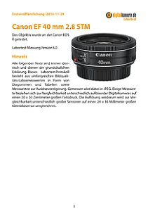 Canon EF 40 mm 2.8 STM mit EOS R Labortest, Seite 1 [Foto: MediaNord]