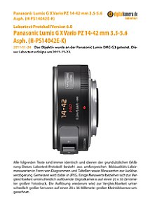 Panasonic Lumix G X Vario PZ 14-42 mm 3.5-5.6 Asph. mit DMC-G3 Labortest, Seite 1 [Foto: MediaNord]