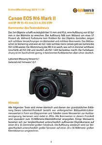 Canon EOS M6 Mark II mit EF-M 15-45 mm 3.5-6.3 IS STM Labortest, Seite 1 [Foto: MediaNord]