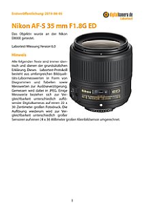 Nikon AF-S 35 mm 1.8G ED mit D800E Labortest, Seite 1 [Foto: MediaNord]