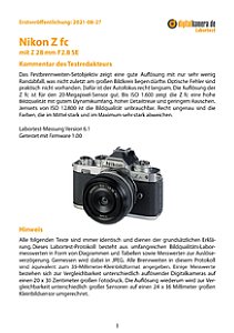 Nikon Z fc mit Z 28 mm F2.8 SE Labortest, Seite 1 [Foto: MediaNord]