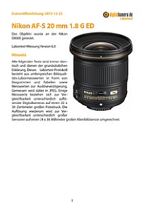 Nikon AF-S 20 mm 1.8 G ED mit D800E Labortest, Seite 1 [Foto: MediaNord]