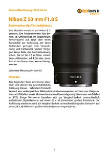 Nikon Z 50 mm F1.8 S mit Z 7 Labortest, Seite 1 [Foto: MediaNord]