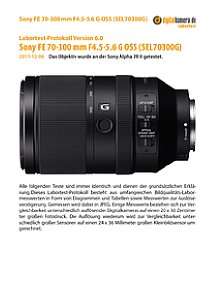 Sony FE 70-300 mm F4.5-5.6 G OSS (SEL70300G) mit Alpha 7R II Labortest, Seite 1 [Foto: MediaNord]