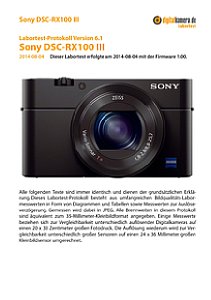 Sony DSC-RX100 III Labortest, Seite 1 [Foto: MediaNord]