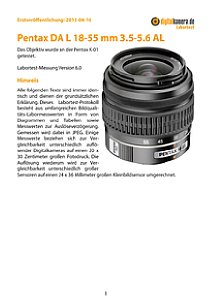 Pentax DA L 18-55 mm 3.5-5.6 AL mit K-01 Labortest, Seite 1 [Foto: MediaNord]