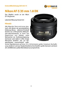 Nikon AF-S 35 mm 1.8 DX mit D7100 Labortest, Seite 1 [Foto: MediaNord]