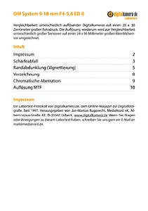 OM System 9-18 mm F4-5.6 ED II mit OM-3 Labortest, Seite 1 [Foto: MediaNord]