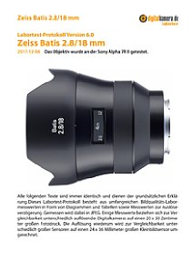 Zeiss Batis 2.8/18 mm mit Sony Alpha 7R II Labortest, Seite 1 [Foto: MediaNord]