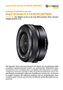 Sony E 16-50 mm F3.5-5.6 OSS PZ (SELP1650) mit NEX-6 Labortest, Seite 1 [Foto: MediaNord]