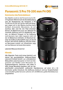 Panasonic S Pro 70-200 mm F4 OIS (S-R70200E) mit Lumix DC-S1R Labortest, Seite 1 [Foto: MediaNord]