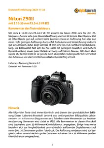 Nikon Z50II mit Z 16-50 mm F3.5-6.3 VR DX Labortest, Seite 1 [Foto: MediaNord]