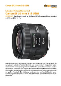 Canon EF 35 mm 2 IS USM mit EOS 6D Labortest, Seite 1 [Foto: MediaNord]
