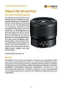 Nikon Z MC 50 mm F2.8 mit Z 7II Labortest, Seite 1 [Foto: MediaNord]