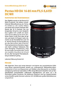 Pentax HD DA 16-85 mm F3,5-5,6 ED DC WR mit K-3 Mark III Labortest, Seite 1 [Foto: MediaNord]