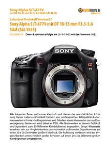Sony Alpha SLT-A77V mit DT 18-55 mm 3.5-5.6 SAM Labortest, Seite 1 [Foto: MediaNord]