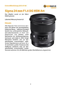 Sigma 24 mm F1,4 DG HSM Art mit Nikon D800E Labortest, Seite 1 [Foto: MediaNord]