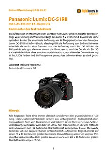 Panasonic Lumix DC-S1RII mit S 24-105 mm F4 Macro OIS (S-R24105E) Labortest, Seite 1 [Foto: MediaNord]