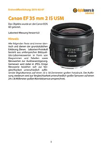 Canon EF 35 mm 2 IS USM mit EOS 6D Labortest, Seite 1 [Foto: MediaNord]