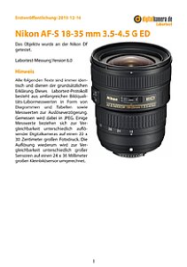 Nikon AF-S 18-35 mm 3.5-4.5 G ED mit Df Labortest, Seite 1 [Foto: MediaNord]