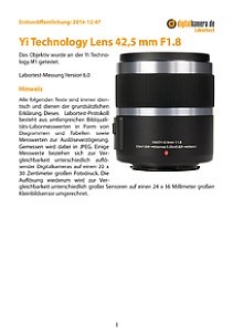 Yi Technology Lens 42,5 mm F1.8 mit M1 Labortest, Seite 1 [Foto: MediaNord]