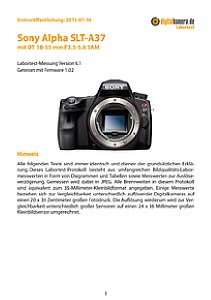 Sony Alpha SLT-A37 mit DT 18-55 mm 3.5-5.6 SAM Labortest, Seite 1 [Foto: MediaNord]