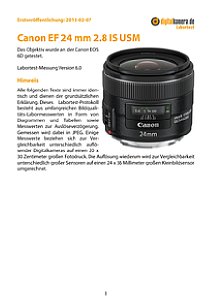 Canon EF 24 mm 2.8 IS USM mit EOS 6D Labortest, Seite 1 [Foto: MediaNord]