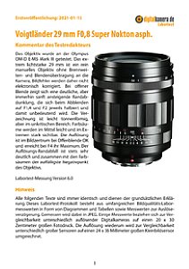 Voigtländer 29 mm 1:0,8 Super Nokton asphärisch mit Olympus OM-D E-M5 Mark III Labortest, Seite 1 [Foto: MediaNord]