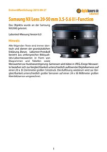 Samsung NX Lens 20-50 mm 3.5-5.6 II i-Function mit NX2000 Labortest, Seite 1 [Foto: MediaNord]