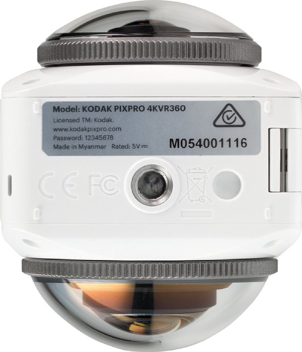 Bild Auf der Unterseite der Kodak PixPro 4KVR360 gibt es ein normales 1/4-Zoll-Kameragewinde mit Verdrehschutz (für einen "Video-Pin"). [Foto: MediaNord]