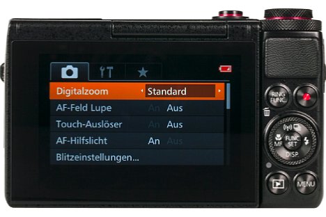 Bild Der drei Zoll große Bildschirm der Canon PowerShot G7 X löst extrem fein auf und ist per Berührung steuerbar. [Foto: MediaNord]