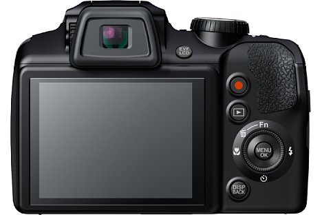 Bild Der rückwärtige 7,6-cm-Bildschirm der Fujifilm FinePix S9400W ist fest verbaut und bringt es auch 460.000 Bildpunkte Auflösung. [Foto: Fujifilm]