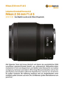 Nikon Z 50 mm F1.8 S mit Z 6 Labortest, Seite 1 [Foto: MediaNord]