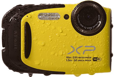 Bild ... und in Gelb erhältlich sein. Die Fujifilm FinePix XP70 soll Mitte Februar 2014 auf den Markt kommen und knapp 180 EUR kosten. [Foto: Fujifilm]