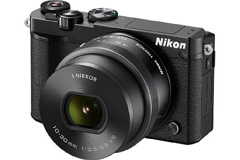 Bild Ab Ende April 2015 soll die Nikon 1 J5 nicht nur in Silber-Schwarz, sondern auch in reinem Schwarz erhältlich sein. [Foto: Nikon]