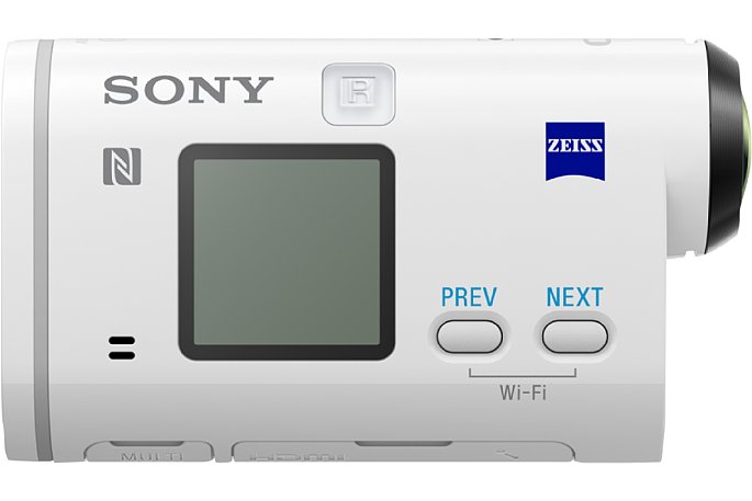 Bild Auch die Sony HDR-AS200V besitzt ein großes Status-Display zur Anzeige und zum Einstellender Aufnahmeparameter. [Foto: Sony]