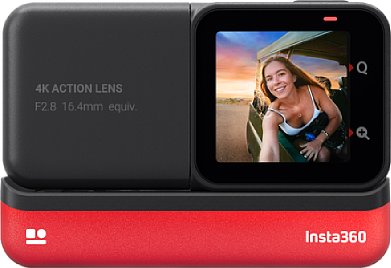 Bild Insta360 ONE RS mit 4K Boost Kameramodul von hinten. Durch das modulare Kamerakonzept ist der Touchscreen sehr klein. [Foto: Insta360]
