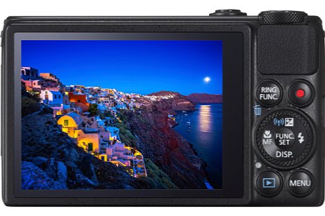 Bild Der drei Zoll große Touchscreen Canon PowerShot S120 löst nun doppelt so hoch auf wie noch in der S110. [Foto: Canon]