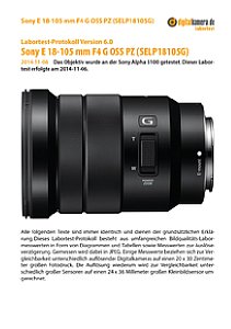 Sony E 18-105 mm F4 G OSS PZ  (SELP18105G) mit Alpha 5100 Labortest, Seite 1 [Foto: MediaNord]