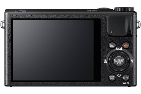 Bild Auf der Rückseite besitzt die Fujifilm XQ1 einen 7,6 Zentimeter großen Bildschirm mit 920.000 Bildpunkten Auflösung. [Foto: Fujifilm]