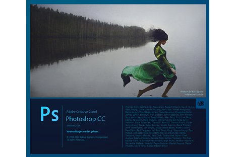 Bild Photoshop CC 2014 wird als separates Programm neben Photoshop CC installiert und erscheint mit neuem  Startbild.  [Foto: Adobe]