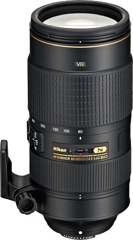 Bild Das Nikon AF-S Nikkor 80-400 mm 1:4,5 -5,6G ED VR bietet einen fünffachen Zoomfaktor in einem staub- und spritzwassergeschützten Gehäuse samt kleiner Stativschelle. [Foto: Nikon]