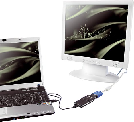 Bild Xystec Multi Display USB2.0 auf DVI- und VGA-Adapter [Foto: Pearl]