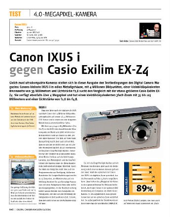 'Canon Ixus i gegen Casio Exilim EX-Z4' von DigitalKamera-Magazin [Foto: DigitalKamera-Magazin]