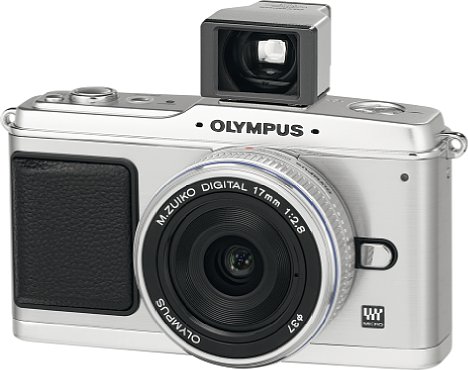 Bild Olympus Pen E-P1 Pancake-Kit Kamera silber, Objektiv silber und Sucher [Foto: Olympus]