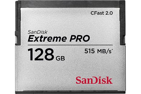 Bild Die SanDisk Extreme Pro CFast 2.0 mit 128 Gigabyte erreicht eine maximale Lesegeschwindigkeit von 515 MB/s. [Foto: SanDisk]