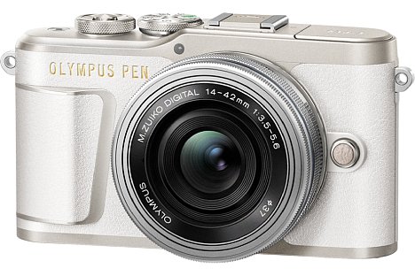 Bild Wer mag, kann die Olympus Pen E-PL9 auch in schickem Weiß kaufen. Die Kamera soll knapp 550 Euro ohne Objektiv kosten und ab Mitte März 2018 erhältlich sein. [Foto: Olympus]